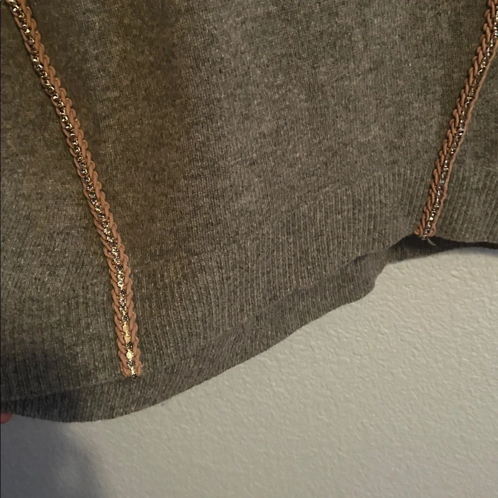 J. Crew Grey Sweater with Bronze Details